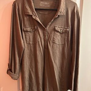 Eddie Bauer Brown Long Sleeve Shirt
